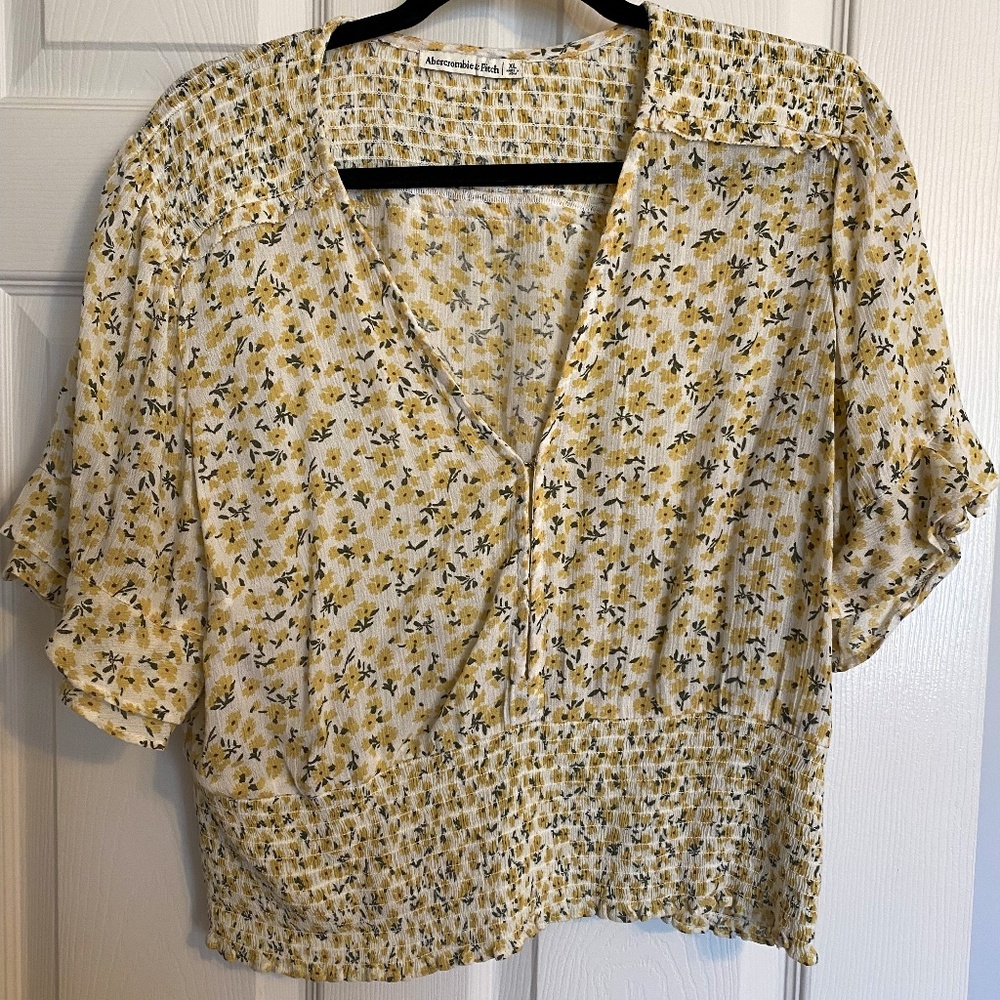 Abercrombie Yellow Floral Smock Top